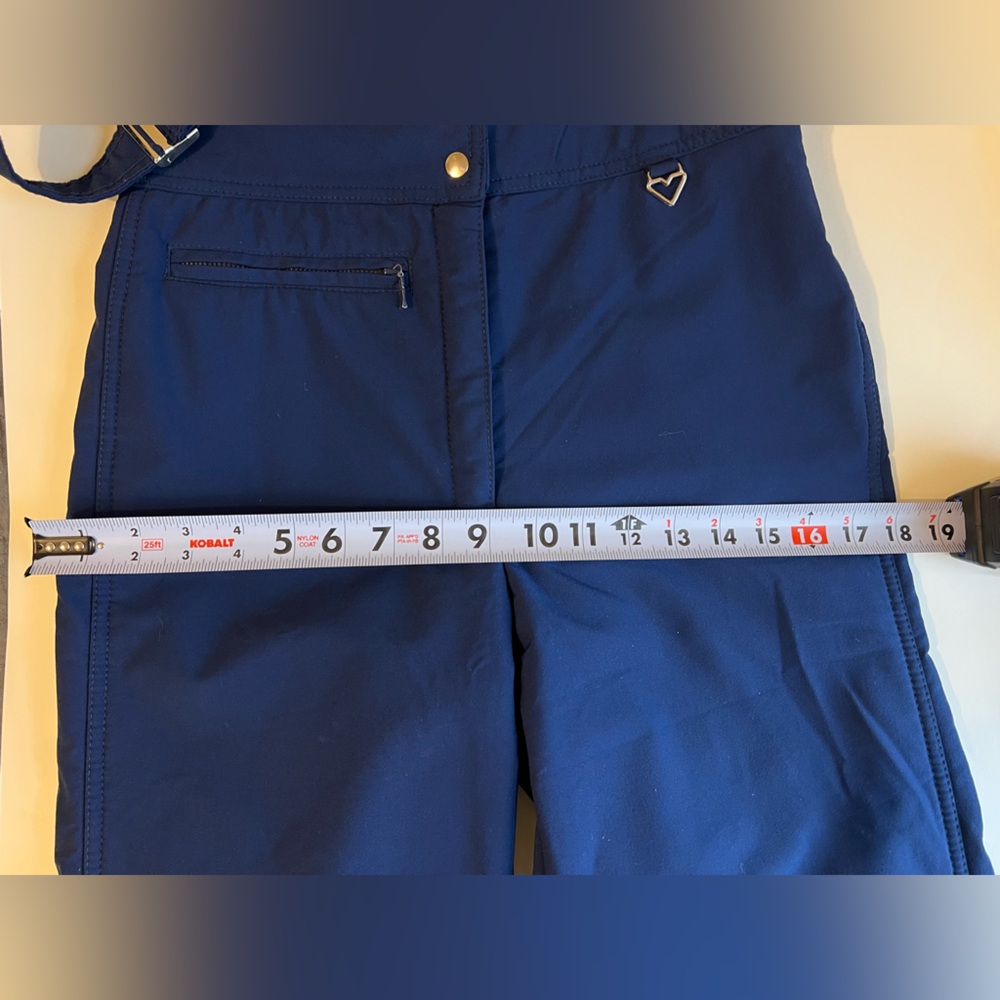 Vintage Obermeyer Navy Blue Snow Ski Bib Overalls Women’s Size 10 Soft Shell - Picture 13 of 16